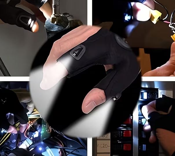 Guantes con Luz LED para Trabajo, Camping y Reparaciones | Manos Libres