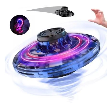 Dron Volador Fidget Spinner LED – Mini Juguete Interactivo Recargable