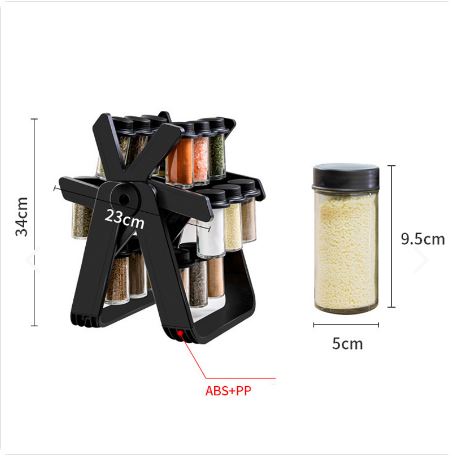 Especiero Giratorio 360° con 18 Frascos Reutilizables