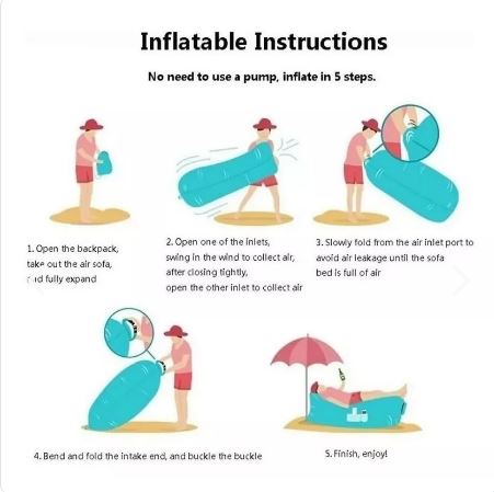 Sillón Inflable Tumbona Portátil para Camping y Playa