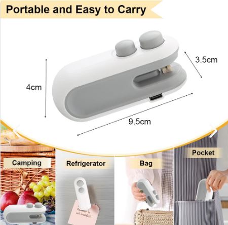 Selladora de Bolsas Recargable USB – Sellado Rápido y Portátil para Cocina
