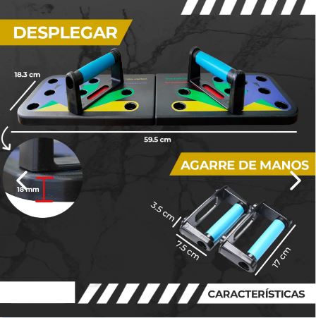 Tabla Push Up Board Multifuncional – Entrenamiento de Pecho, Espalda y Brazos