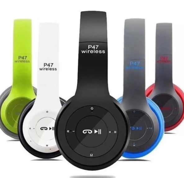 Audífonos Bluetooth P47 Inalámbricos 4 en 1 con Radio FM y MicroSD